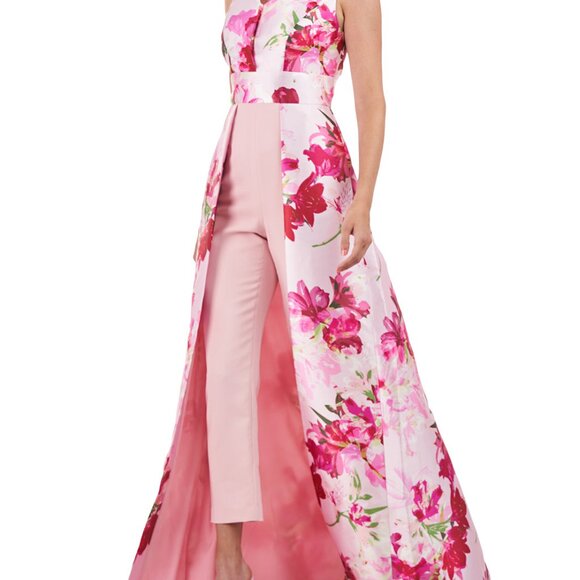 Kay Unger Fleur Walk Thru Jumpsuit – Bold Florals, Modern Drama - Picture 1 of 6